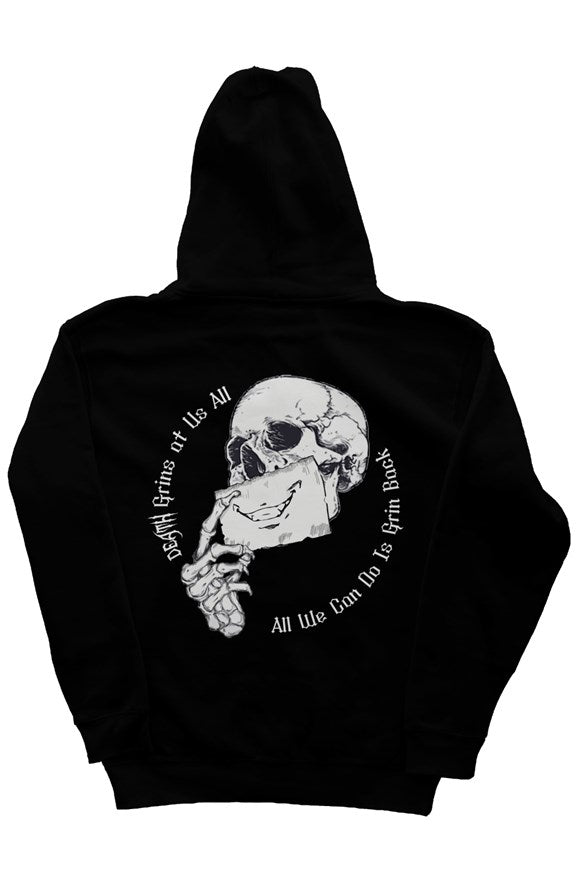 Death Grins At Us All Black Hoodie