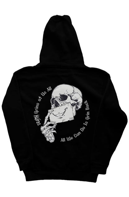Death Grins At Us All Black Hoodie
