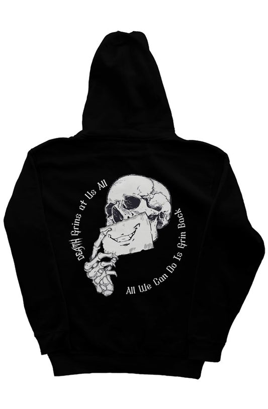 Death Grins At Us All Black Hoodie