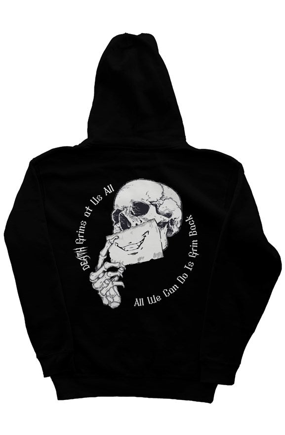 Death Grins At Us All Black Hoodie