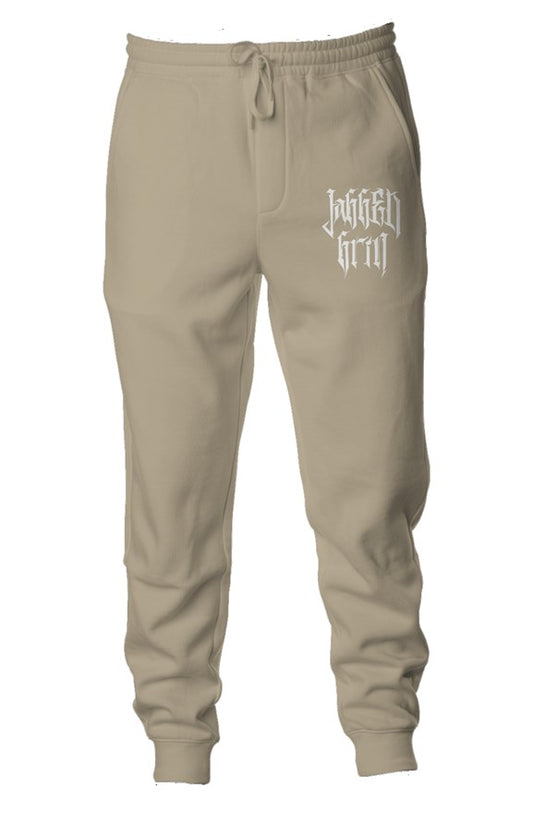 Beige White Joggers