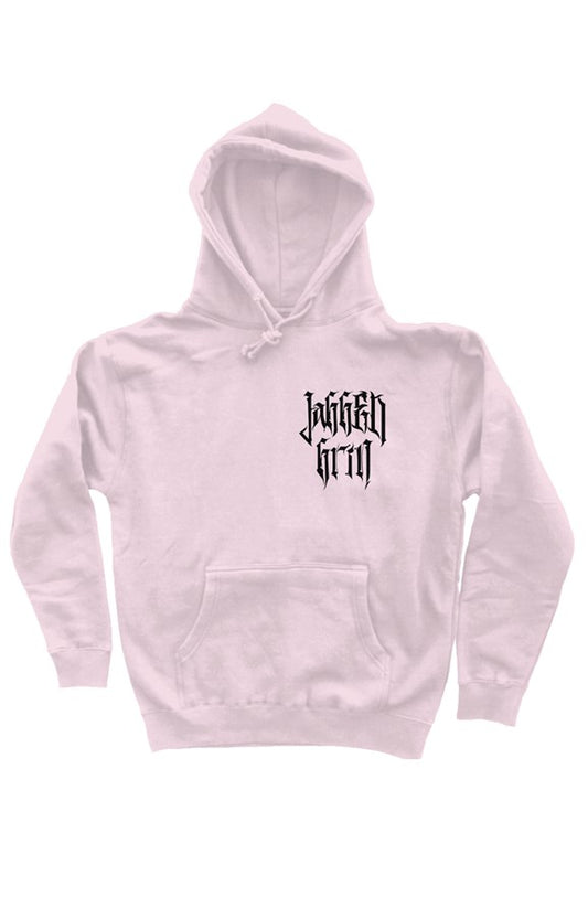 Death Grins At Us All Light Pink Hoodie