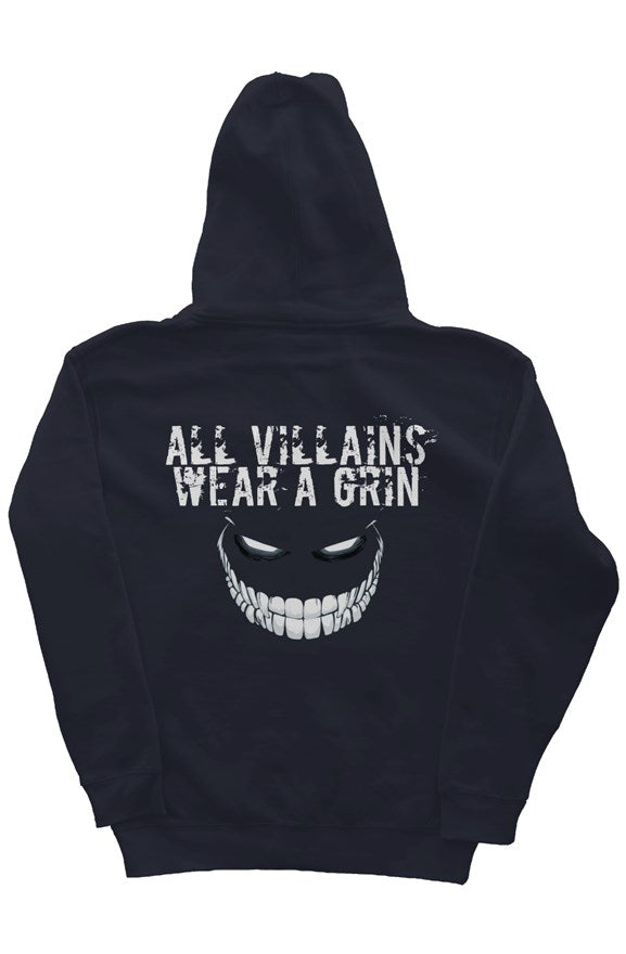 All Villains Wear A Grin Classic Navy Hoodie