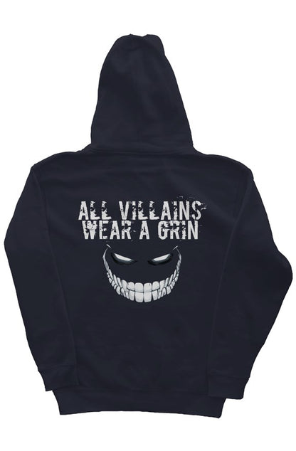 All Villains Wear A Grin Classic Navy Hoodie