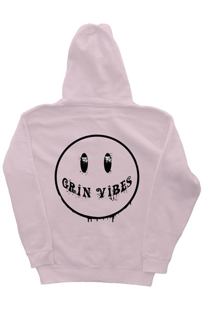 Grin Vibes Light Pink Hoodie Black