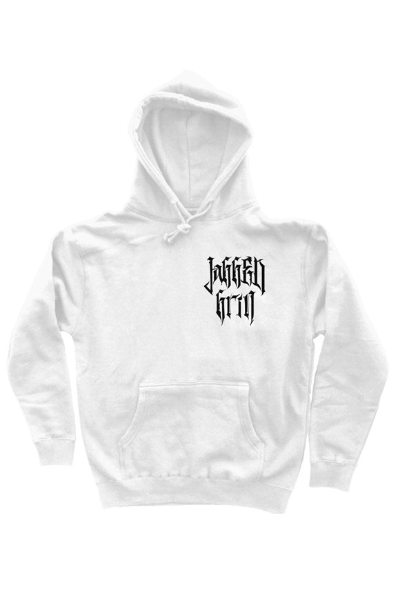 Grin Vibes White Hoodie Black