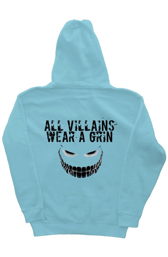All Villains Wear A Grin Blue Aqua Hoodie Black