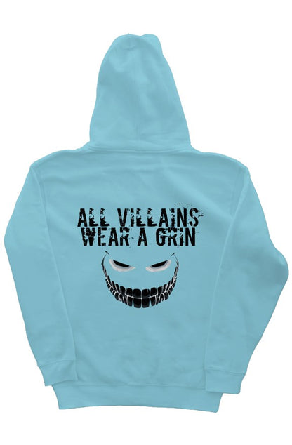 All Villains Wear A Grin Blue Aqua Hoodie Black