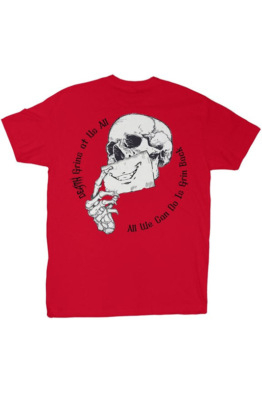 Death Grins At Us All Red Black