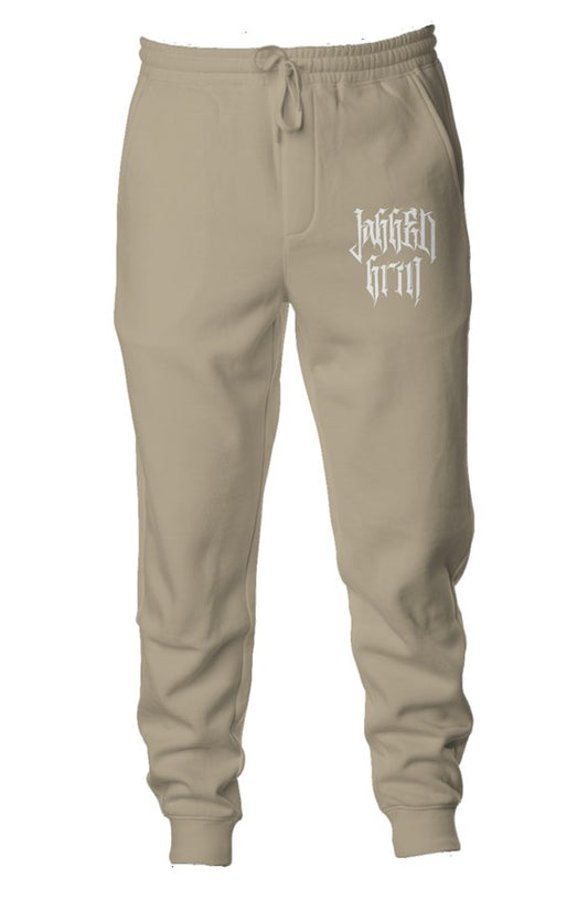 Beige White Joggers